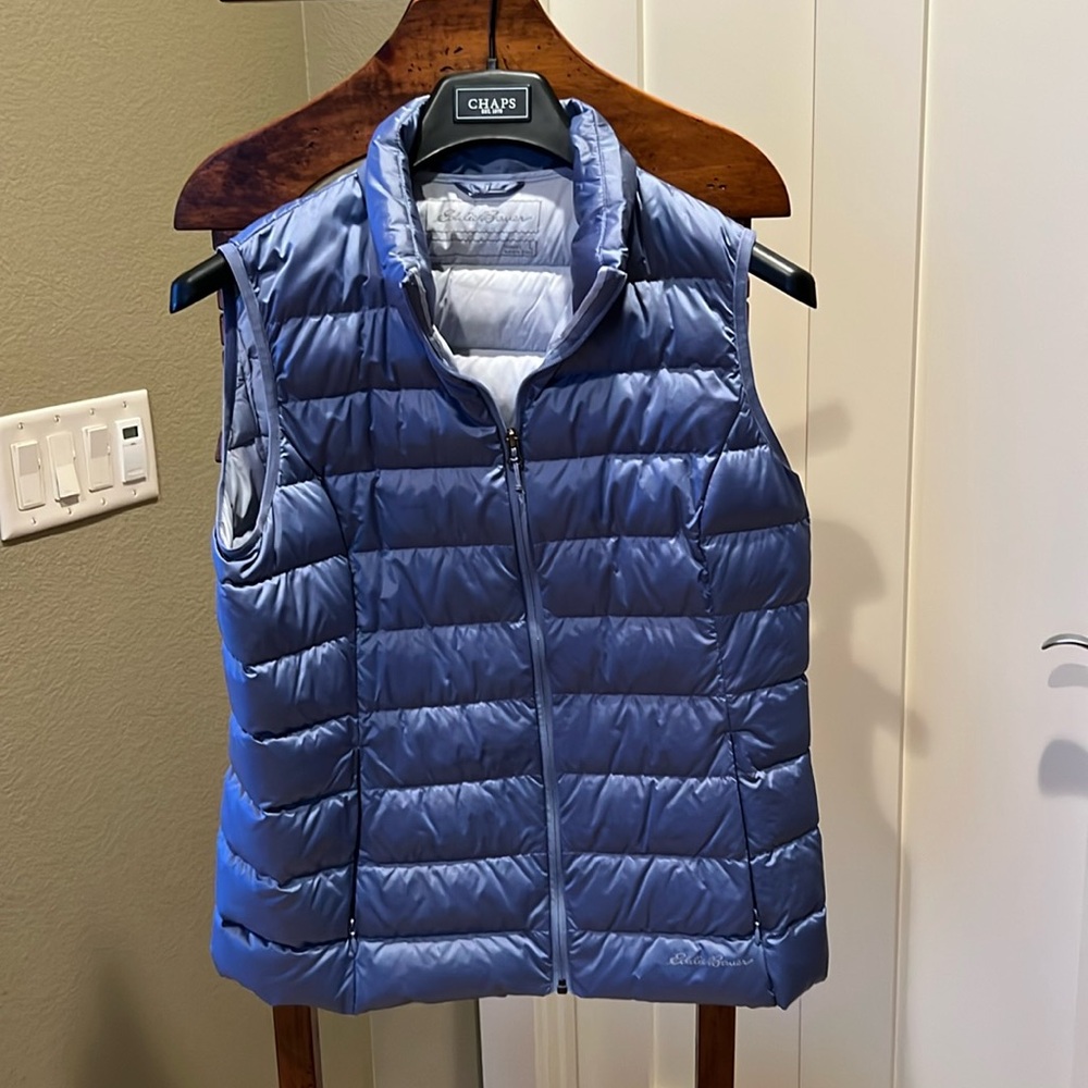 Ladies, blue puffer vest